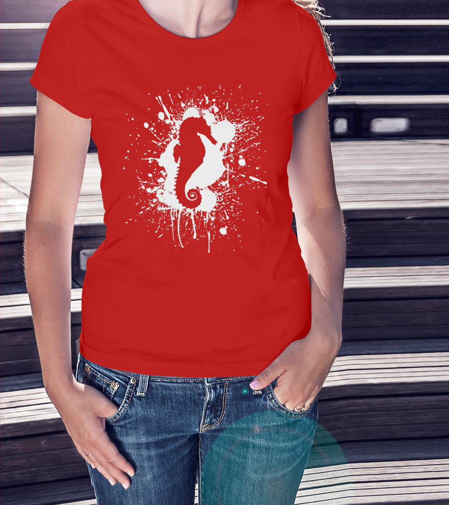 Seahorse Splatter T-Shirt