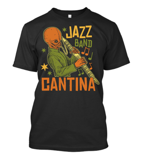 Cantina Jazz Band Musician With Instrument And Musical Notes T-Shirt