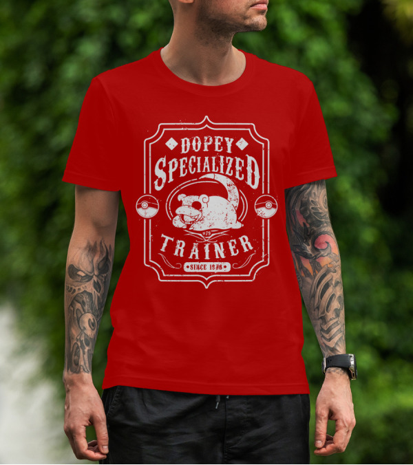 Dopey Specialized Trainer Slowpoke Since 1996 Pokéball Red Badge T-Shirt