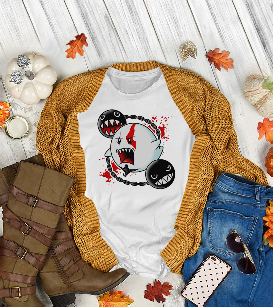 GHOST OF SPARTA BOO MEETS CHAIN CHOMP SPLATTER T-Shirt