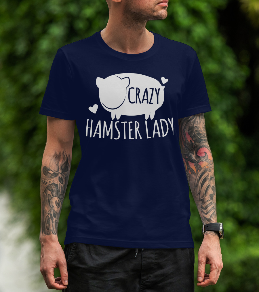 Crazy Hamster Lady With Hearts T-Shirt