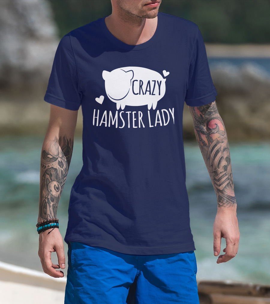 Crazy Hamster Lady With Hearts T-Shirt