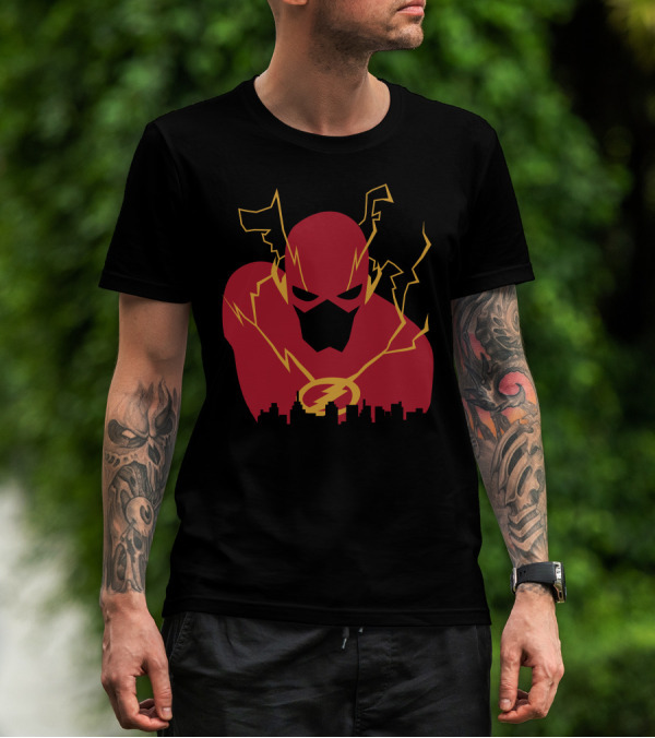 I Protect This City Flash Inspired Lightning Hero Skyline T-Shirt