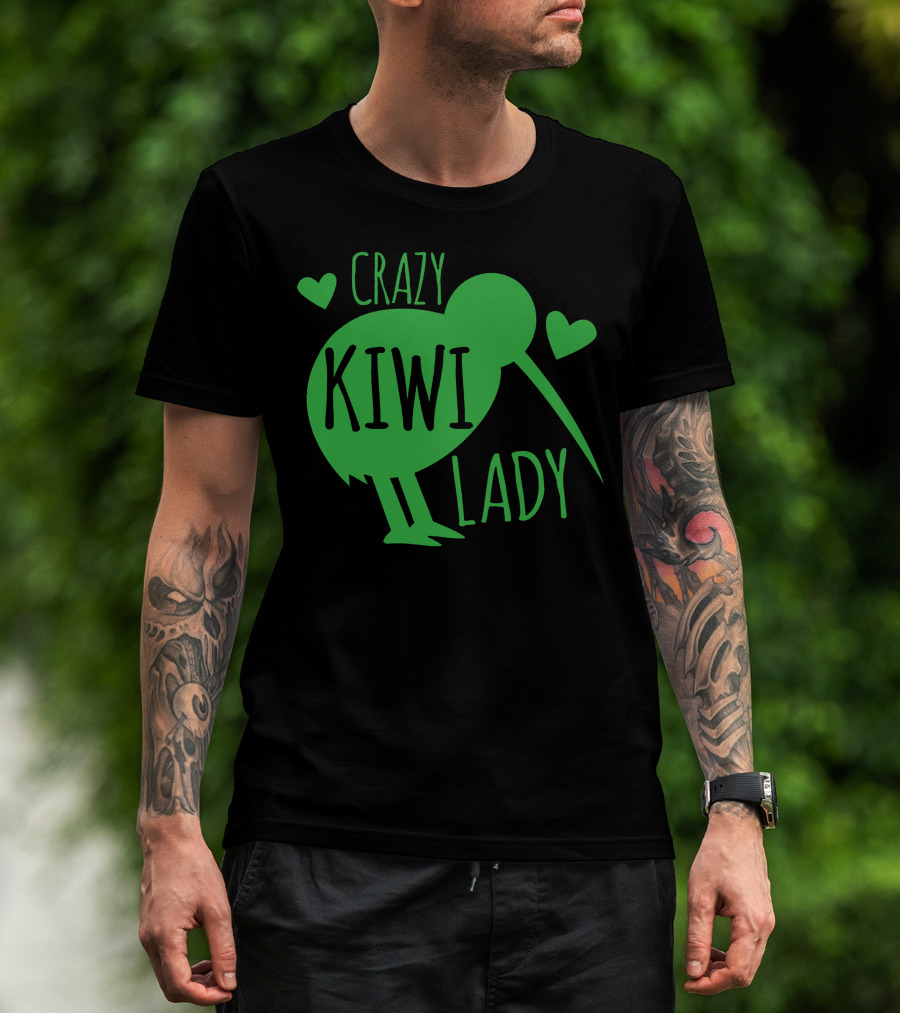 CRAZY KIWI LADY Kiwi Bird Hearts T-Shirt