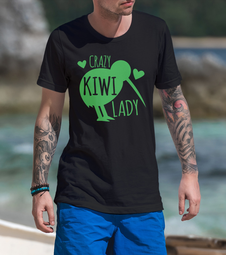 CRAZY KIWI LADY Kiwi Bird Hearts T-Shirt