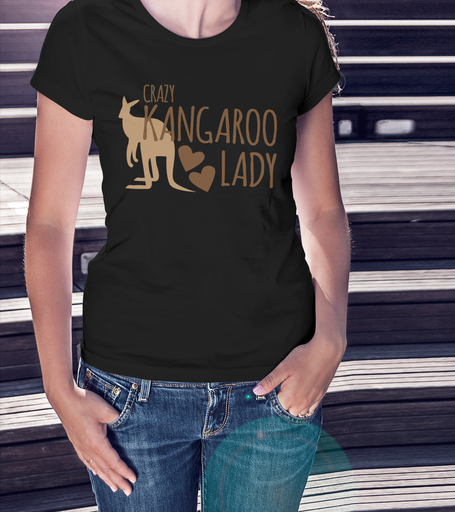 CRAZY KANGAROO LADY Kangaroo Hearts T-Shirt