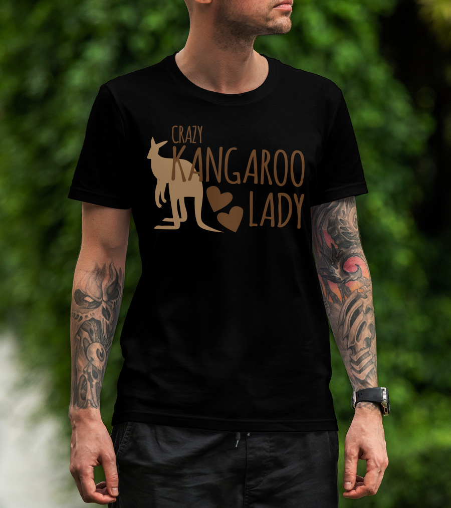 CRAZY KANGAROO LADY Kangaroo Hearts T-Shirt