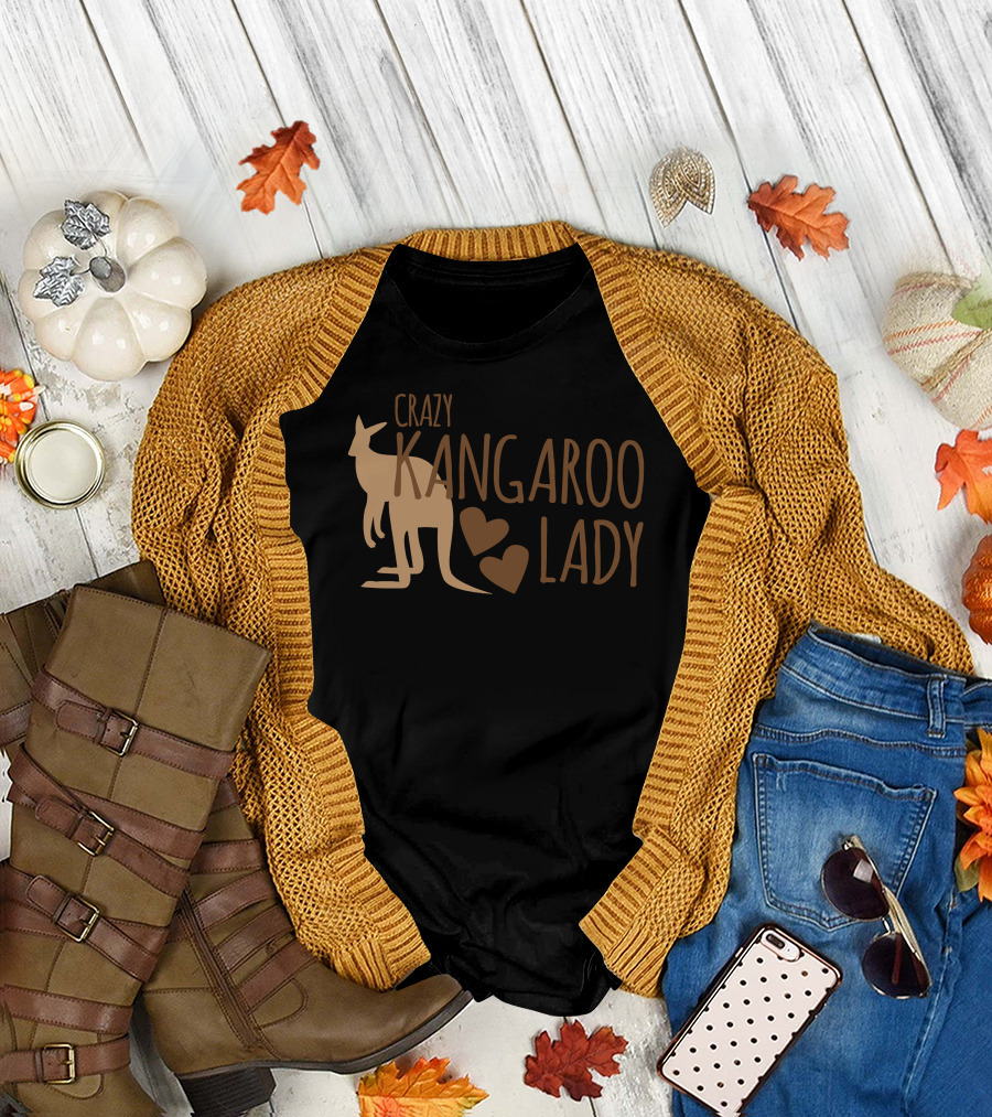 CRAZY KANGAROO LADY Kangaroo Hearts T-Shirt