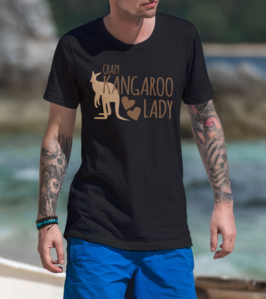 CRAZY KANGAROO LADY Kangaroo Hearts T-Shirt