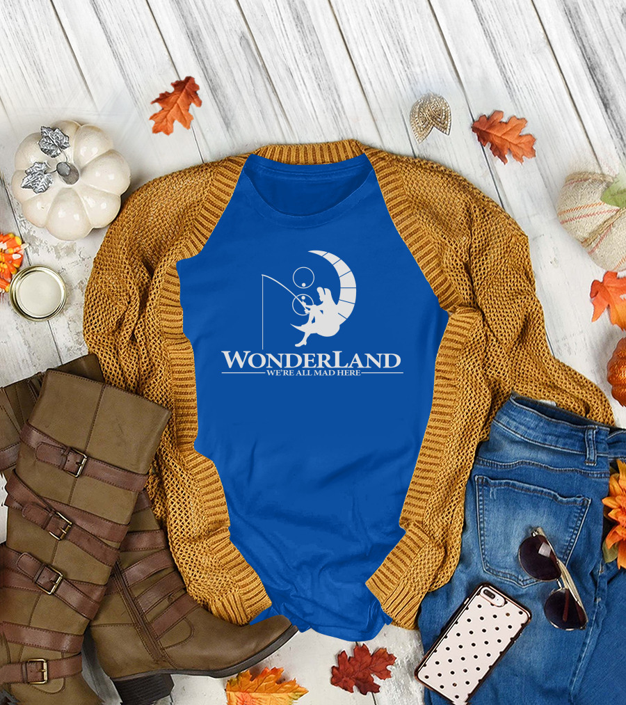 Wonderland We're All Mad Here Moon Fishing T-Shirt