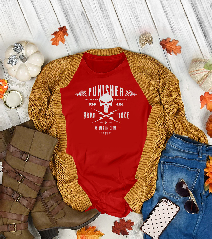 Punisher Driven by Vengeance Road Race In War on Crime T-Shirt