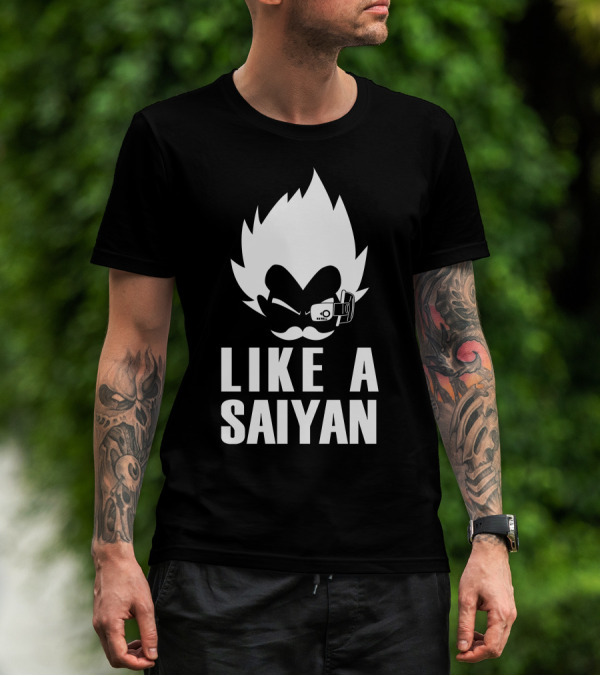 Like A Saiyan Iconic Super Saiyan Power髭 T-Shirt