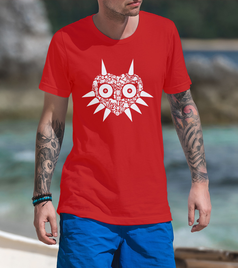 Majora's Mask Hidden Icons Heart Shape T-Shirt