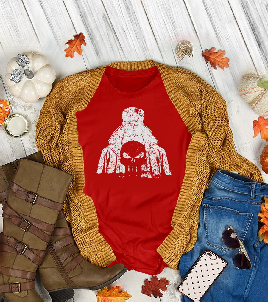 Punisher Shadow of Vengeance Trench Coat Skull T-Shirt