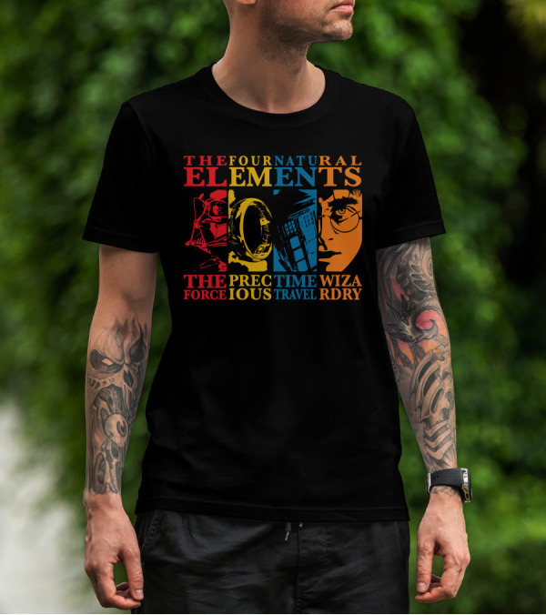 The Four Natural Elements Force Prec Time Travel Wizardry T-Shirt