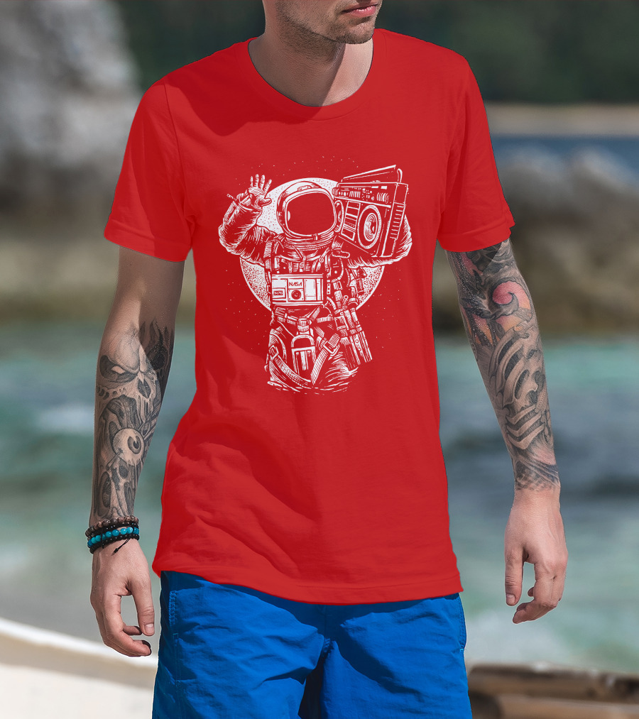 NASA Astronaut With Boombox Space T-Shirt