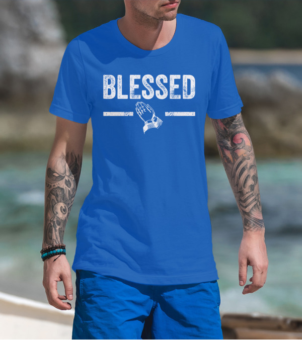 Blessed Praying Hands Christian Faith T-Shirt
