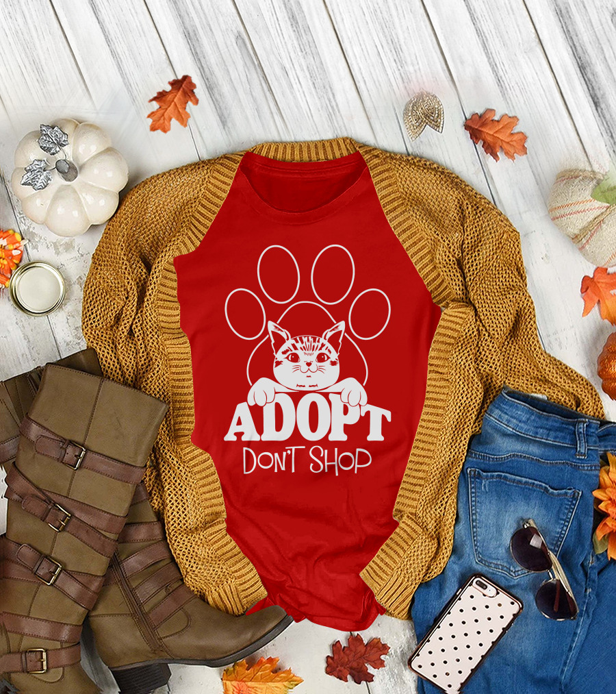 Cat Paw Adopt Don't Shop T-Shirt