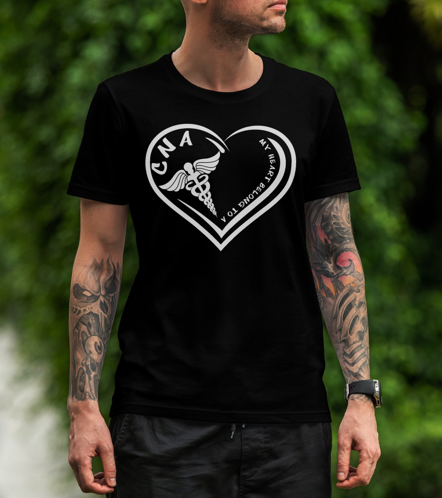 CNA My Heart Belongs To A Caduceus Heart T-Shirt