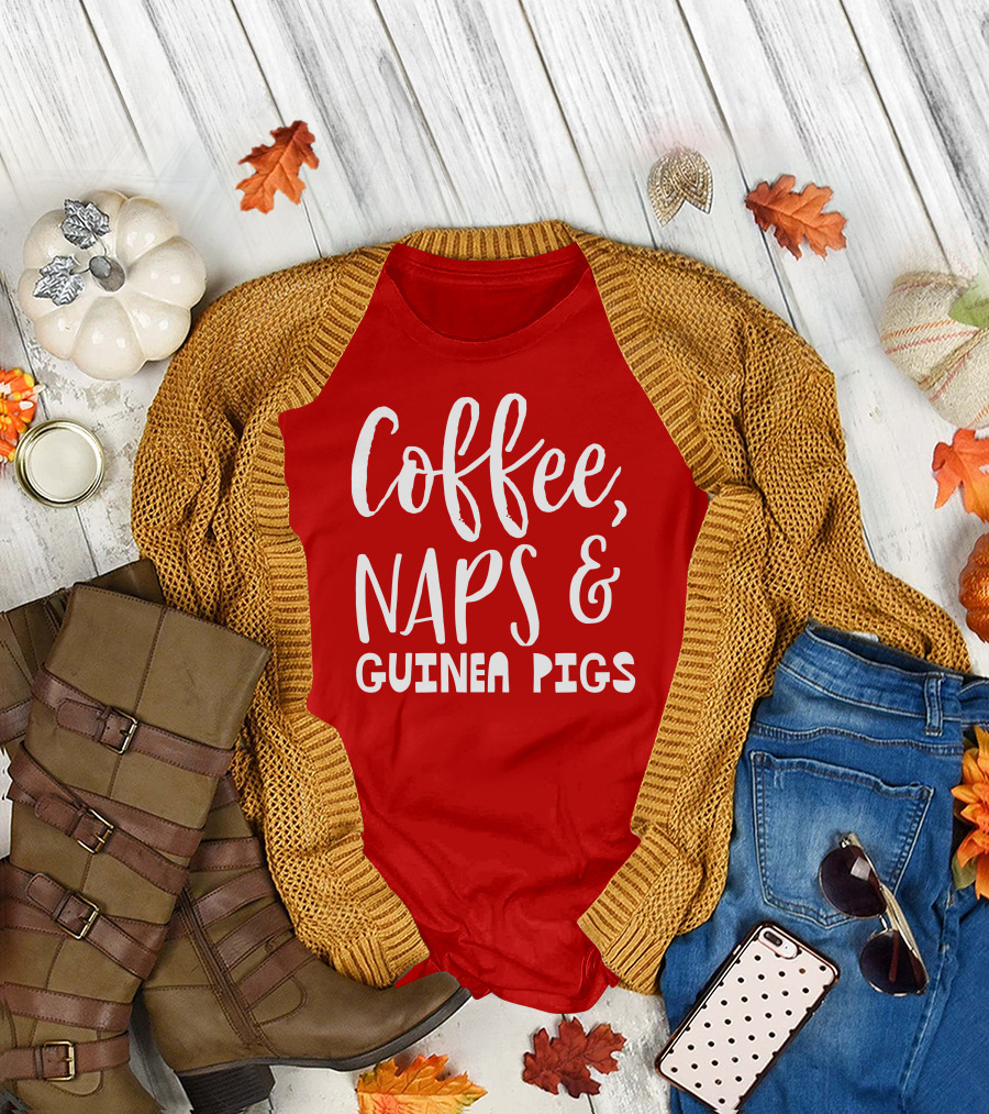 Coffee Naps and Guinea Pigs Relaxation Essentials T-Shirt