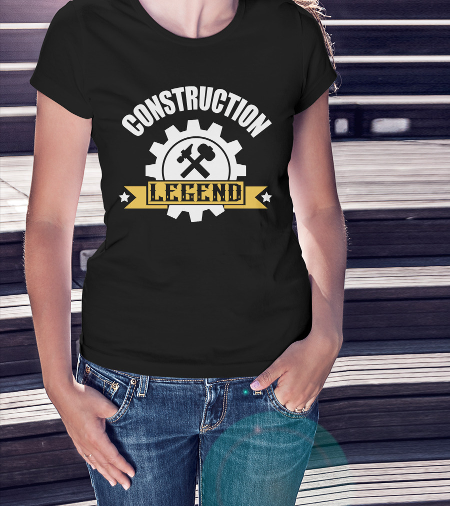 Construction Gear Cog Crossed Tools Legend T-Shirt