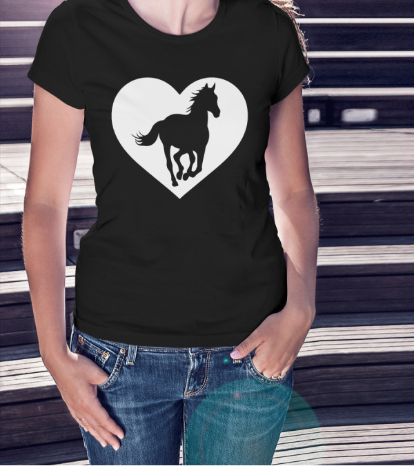 Heart Horse Silhouette Icon T-Shirt