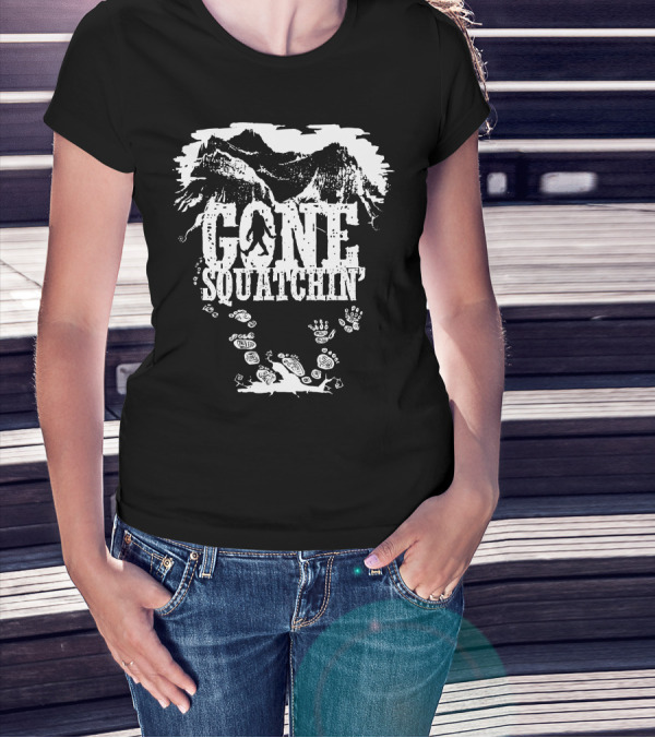 Gone Squatchin' Mountain And Footprint Adventure T-Shirt