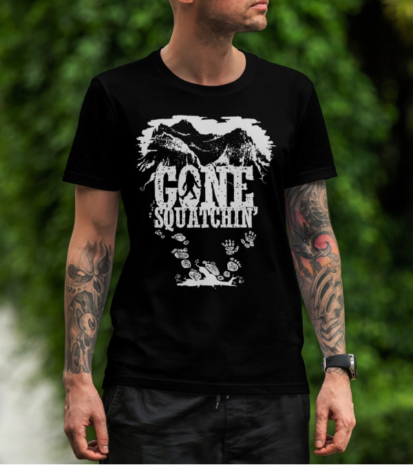 Gone Squatchin' Mountain And Footprint Adventure T-Shirt