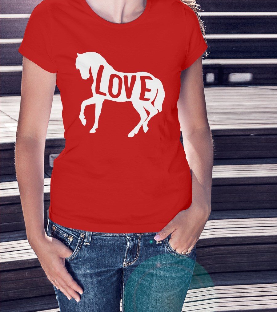 Love Horse White Silhouette T-Shirt