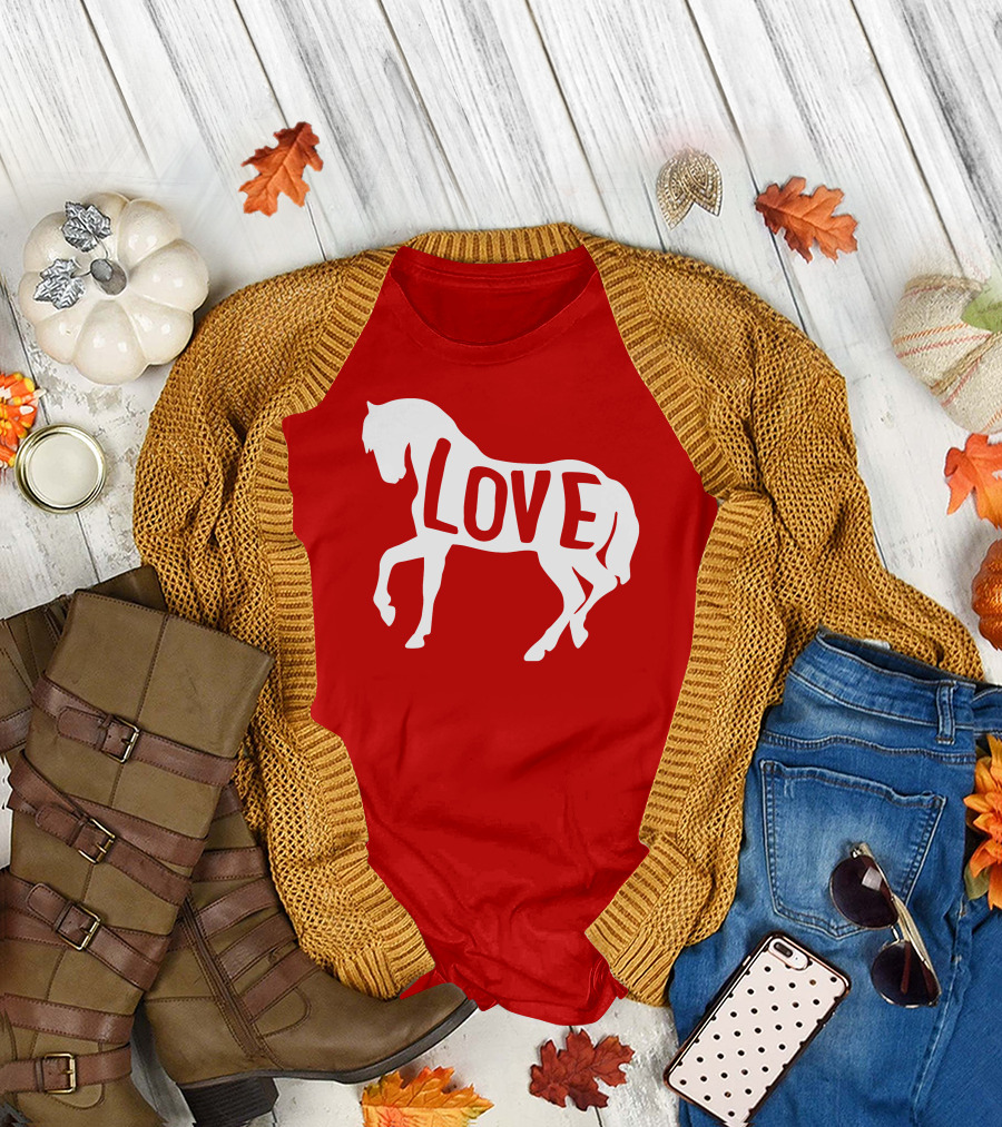 Love Horse White Silhouette T-Shirt