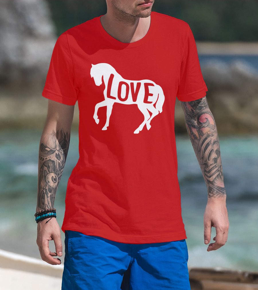 Love Horse White Silhouette T-Shirt