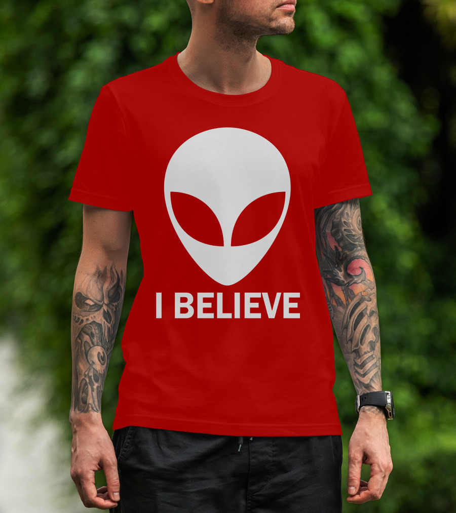 I Believe Alien Face T-Shirt