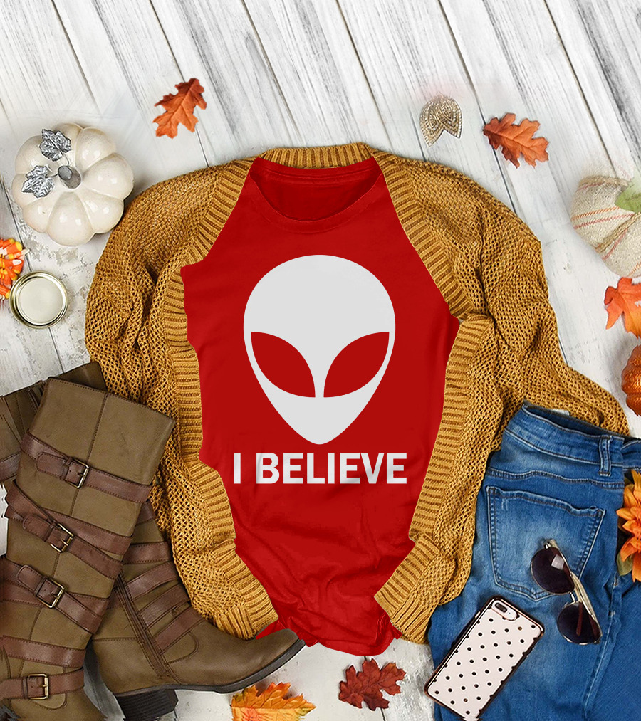 I Believe Alien Face T-Shirt
