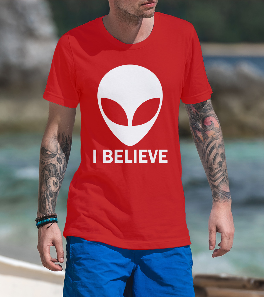 I Believe Alien Face T-Shirt