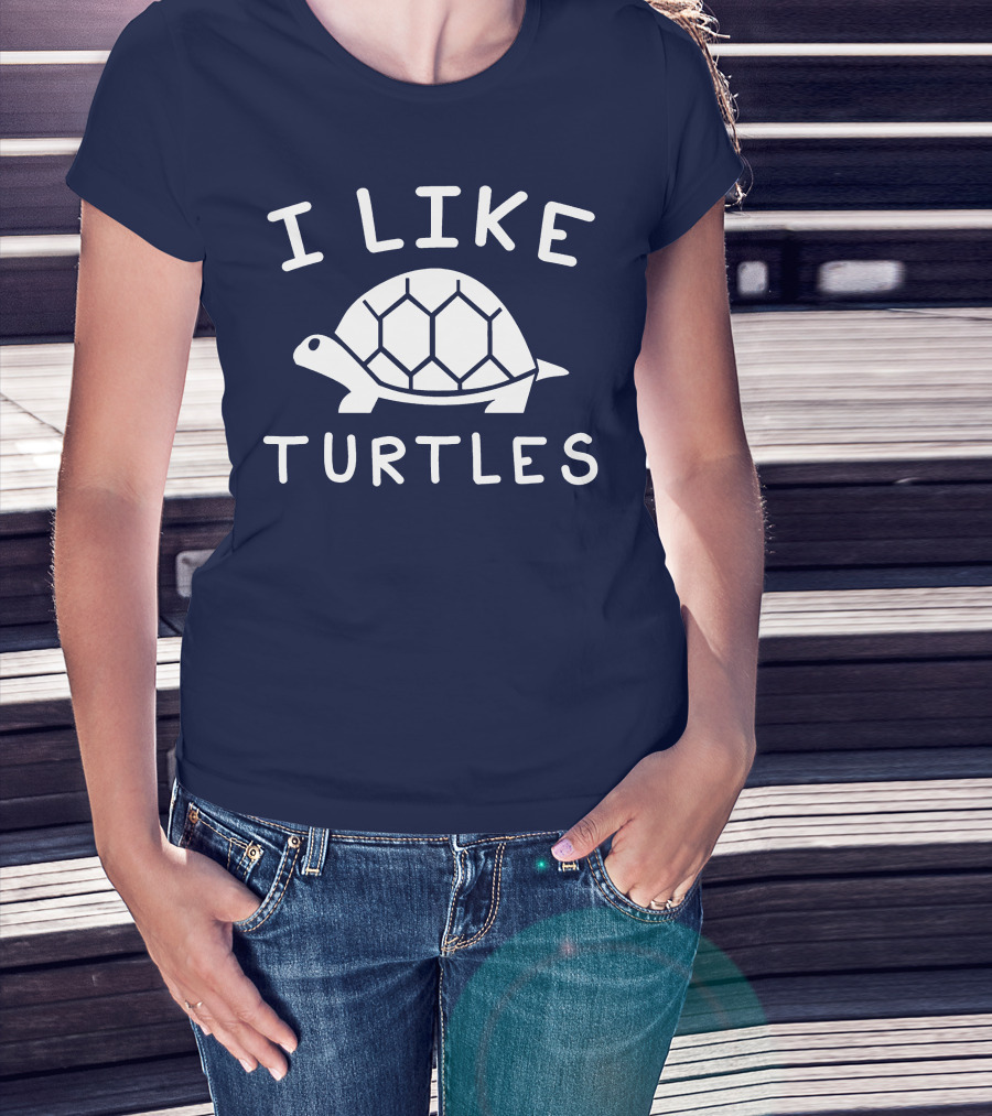 I Like Turtles Funny Tortoise Lover Geometric T-Shirt