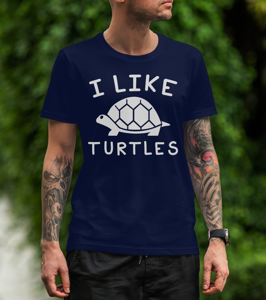 I Like Turtles Funny Tortoise Lover Geometric T-Shirt