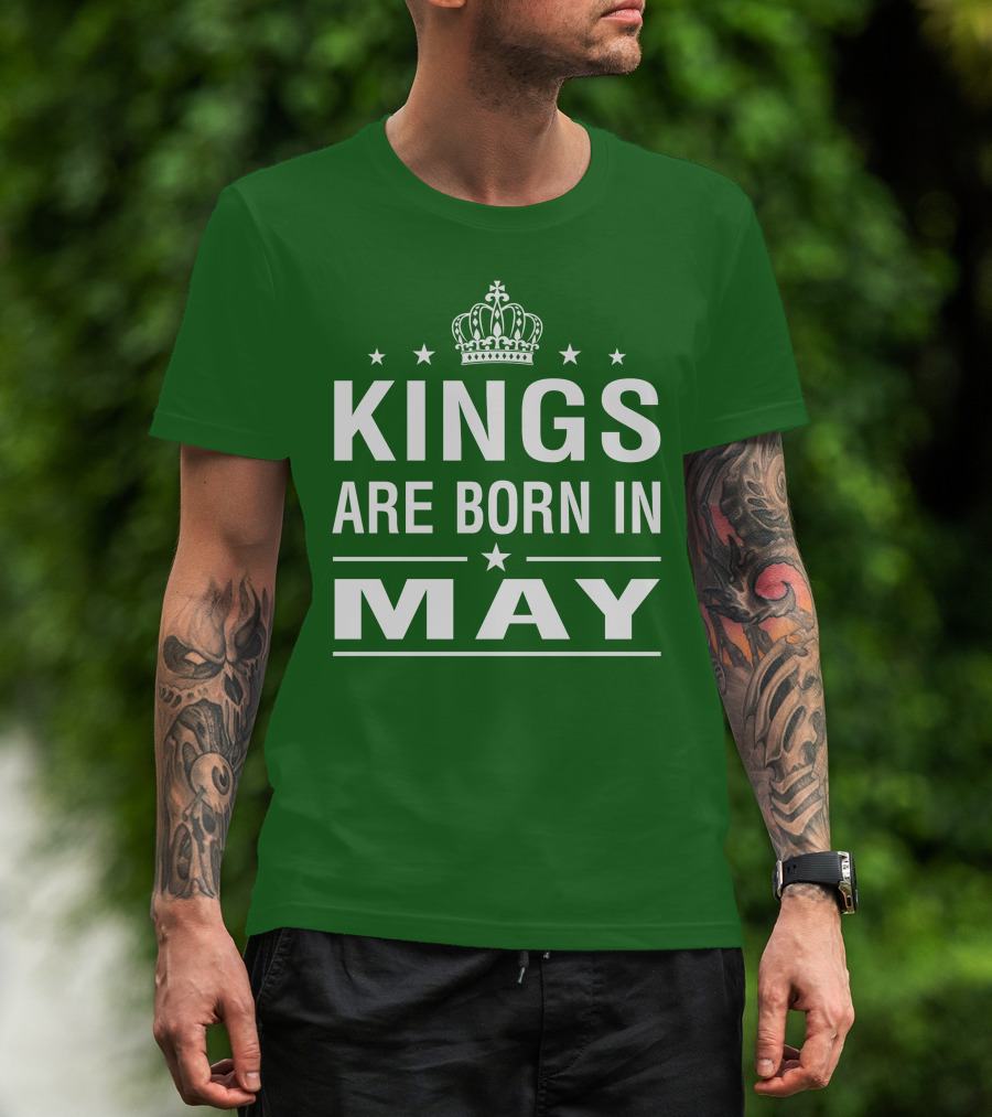 Kings Are Born In May Crown Stars T-Shirt