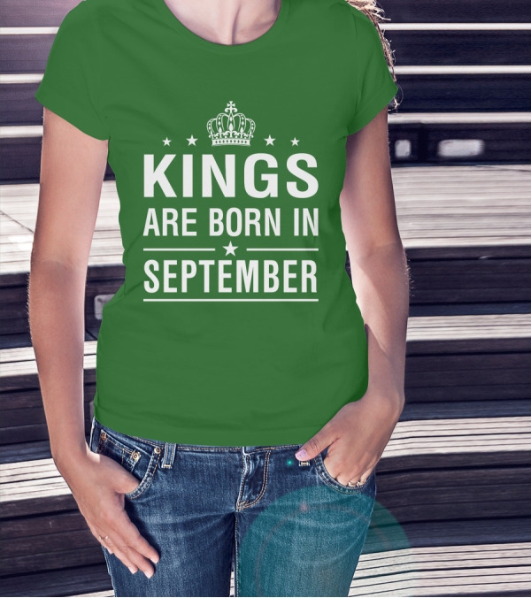 Kings Are Born In September Crown And Stars T-Shirt