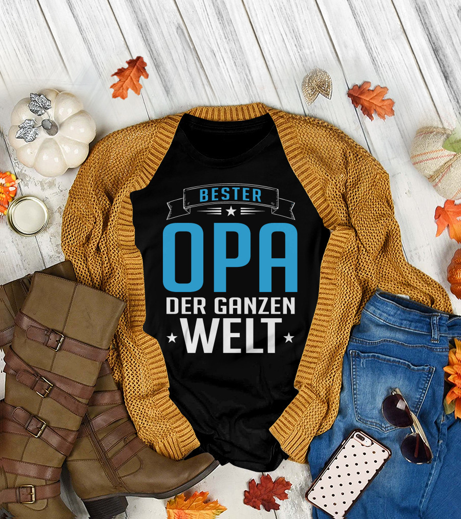 Bester Opa der Ganzen Welt Stars Banner T-Shirt