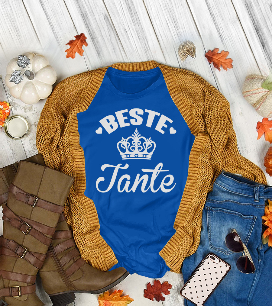 Beste Tante Krone Herz Symbole T-Shirt