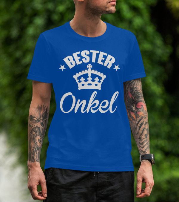 Bester Onkel Der Welt Krone-Star-Blaue Perfektion T-Shirt