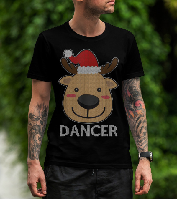 Santa Reindeer Dancer Ugly Christmas T-Shirt