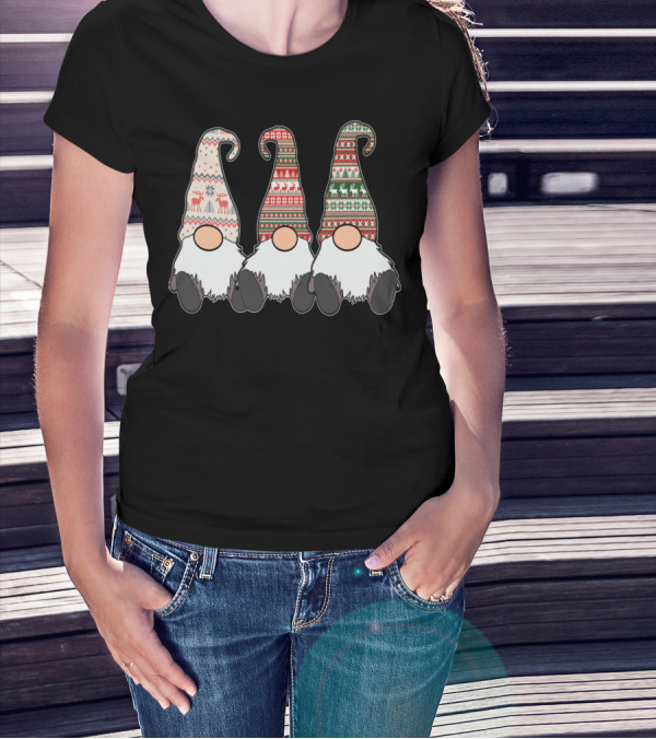 3 Nordic Gnomes Winter Christmas Swedish Tomte Scandinavian T-Shirt