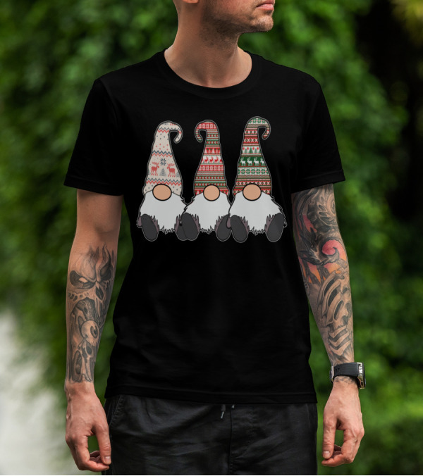 3 Nordic Gnomes Winter Christmas Swedish Tomte Scandinavian T-Shirt