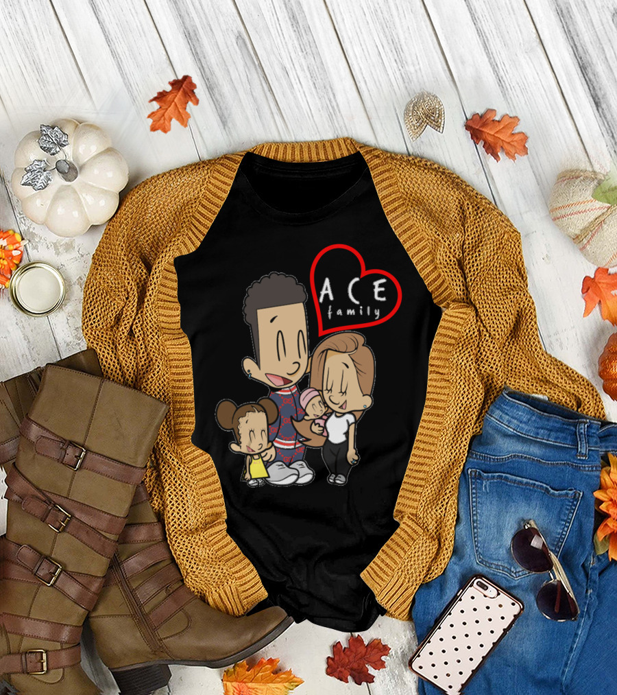 Ace Family Cartoon Heart Merck T-Shirt