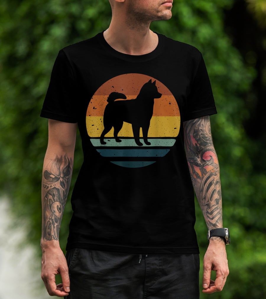 Alaskan Klee Kai Vintage Dog Sunset T-Shirt
