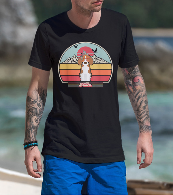 Paws And Punch Beagle Sunset Mountain T-Shirt