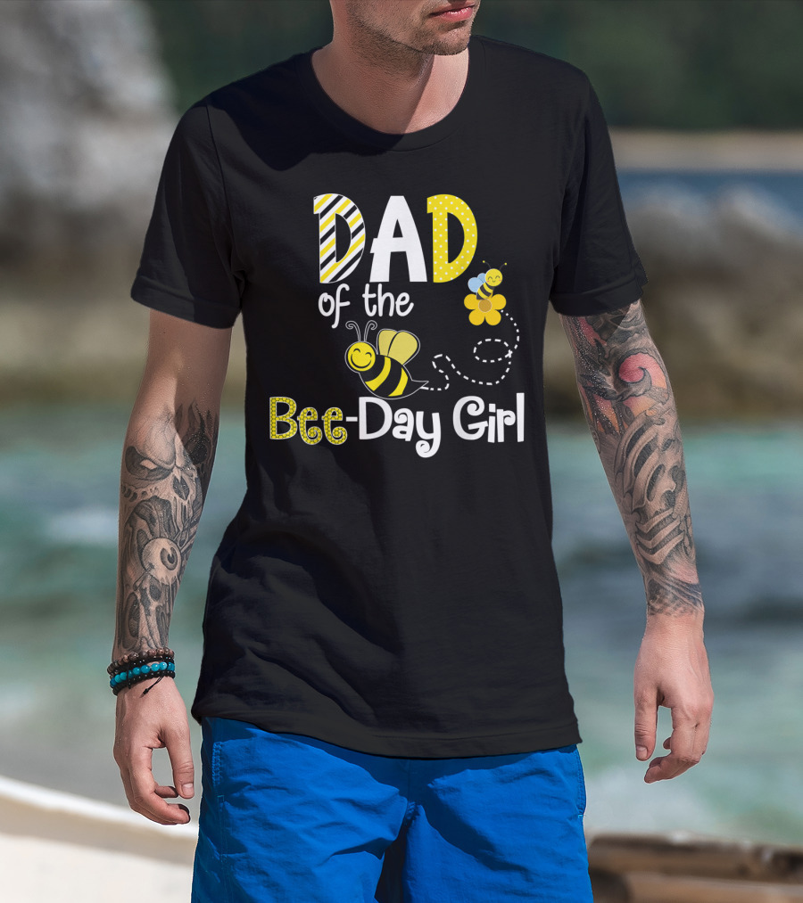 Dad Of The Bee-Day Girl Birthday Matching Hive Party T-Shirt