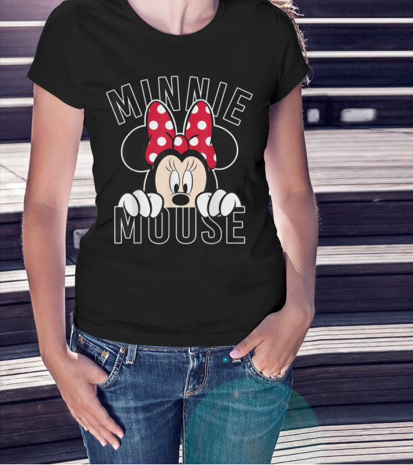 Minnie Mouse Peeking Rock The Dots Minnie T-Shirt