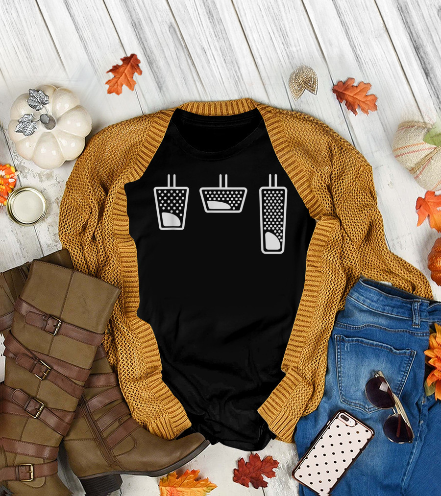 Gas Brake Clutch Pedal JDM Race Car Drifting Icons T-Shirt